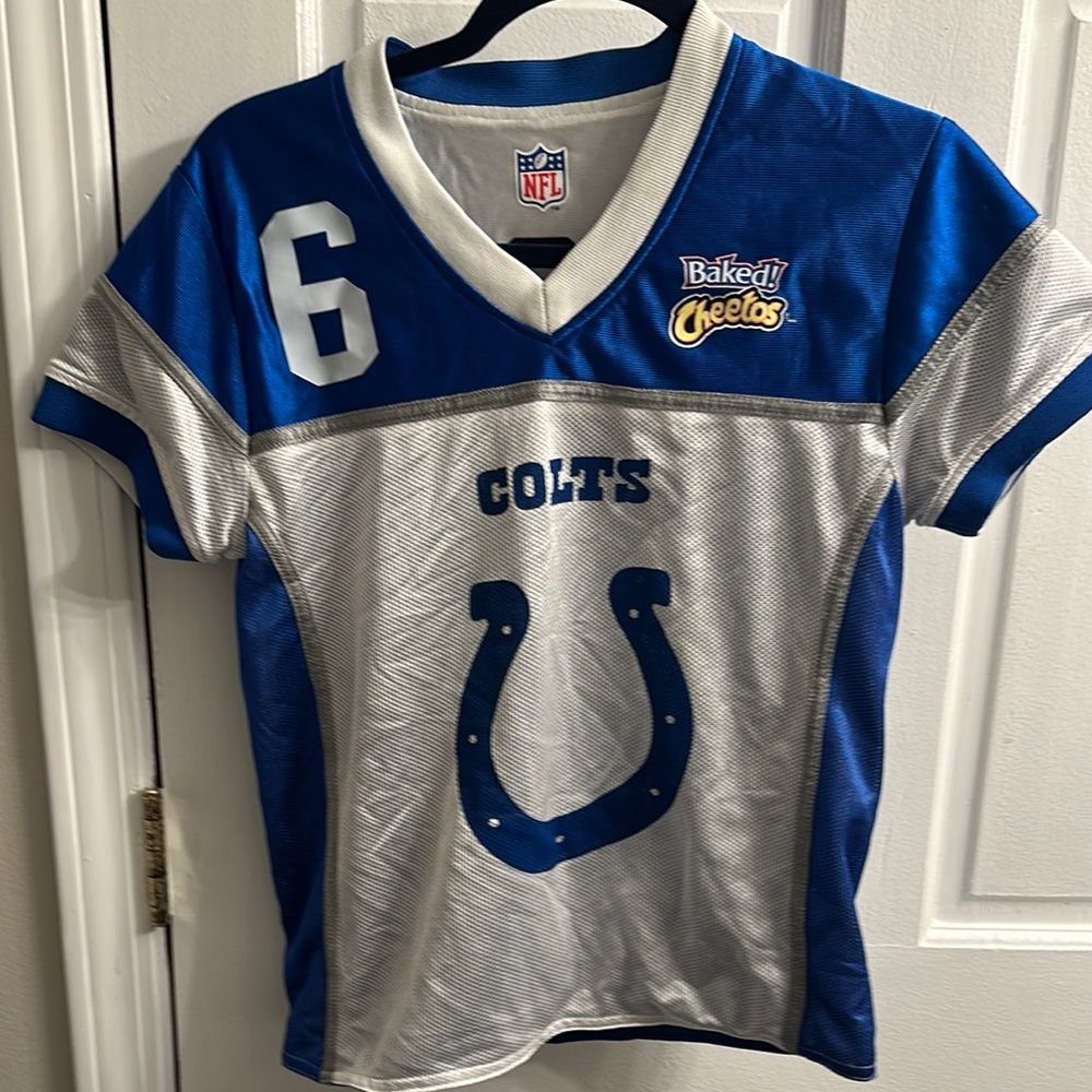 Indianapolis Colts NFL revisiblr jersey. Baked Cheetos. Youth M